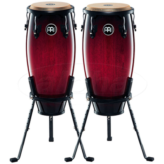 meinl-conga-set-wine-red-burst-w-stands-10-11 meinl-conga-set-wine-red-burst-w-stands-10-11